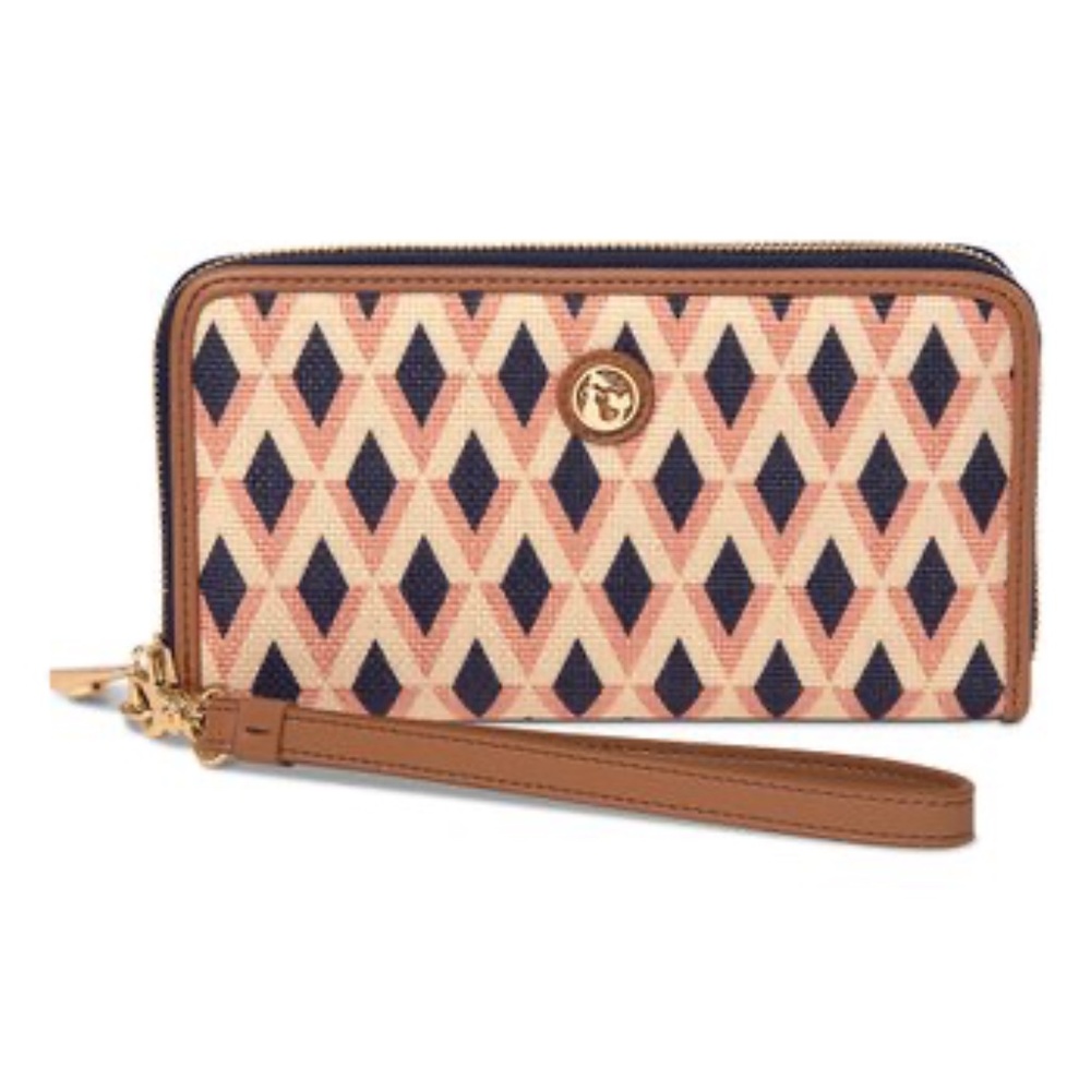 NWT - Spartina 449 Light Pink & Navy Barbee 449 Linen Wallet